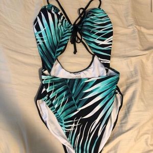 Pink one piece bathing suit